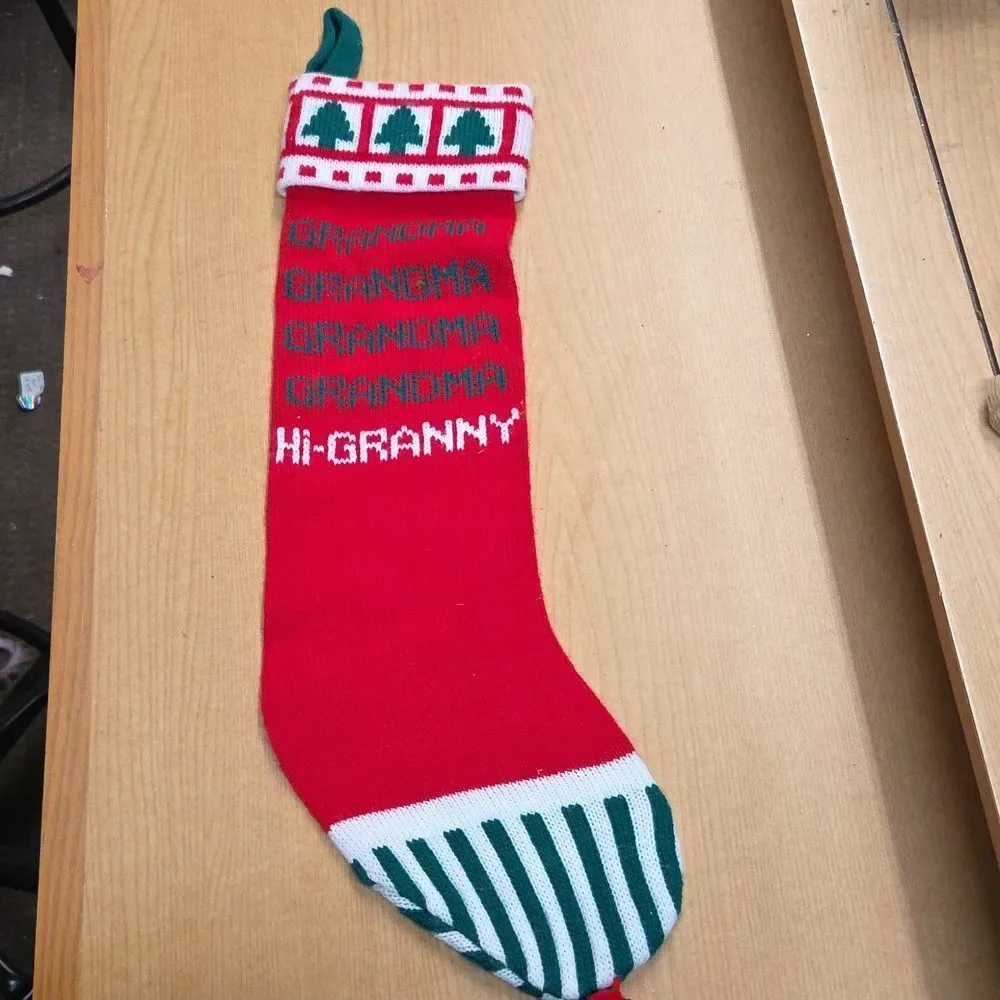 Kurt Adler Grandma Grandpa Knit Stockings Vintage 1983 Granny Gramps‎